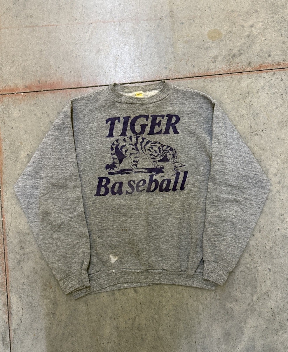 Vintage 60s Russell Athletic Tigers Baseball Crewneck Size large