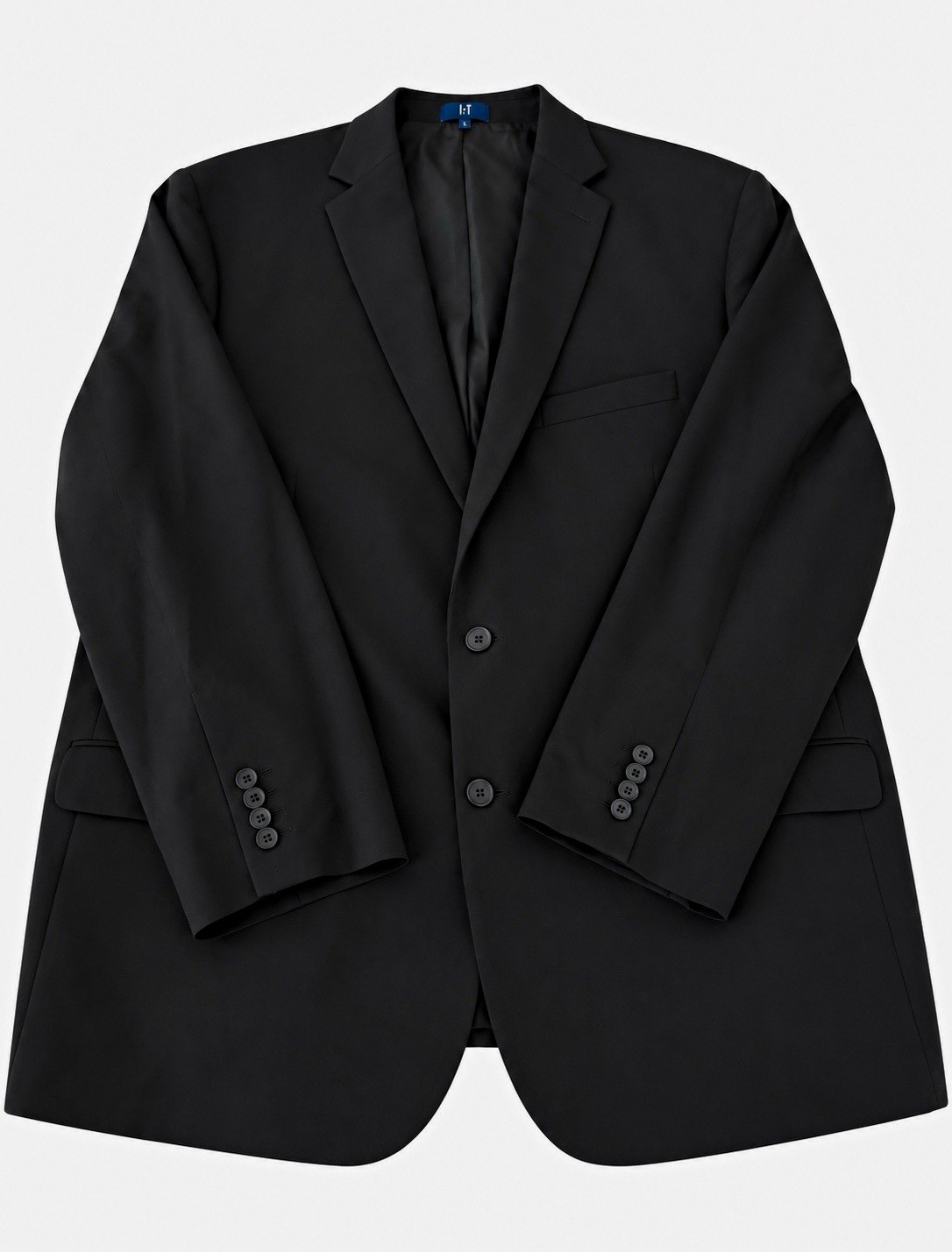 George Men\'s Black 3XL Suit Jacket Single-Breasted 2-Button Notch Vent