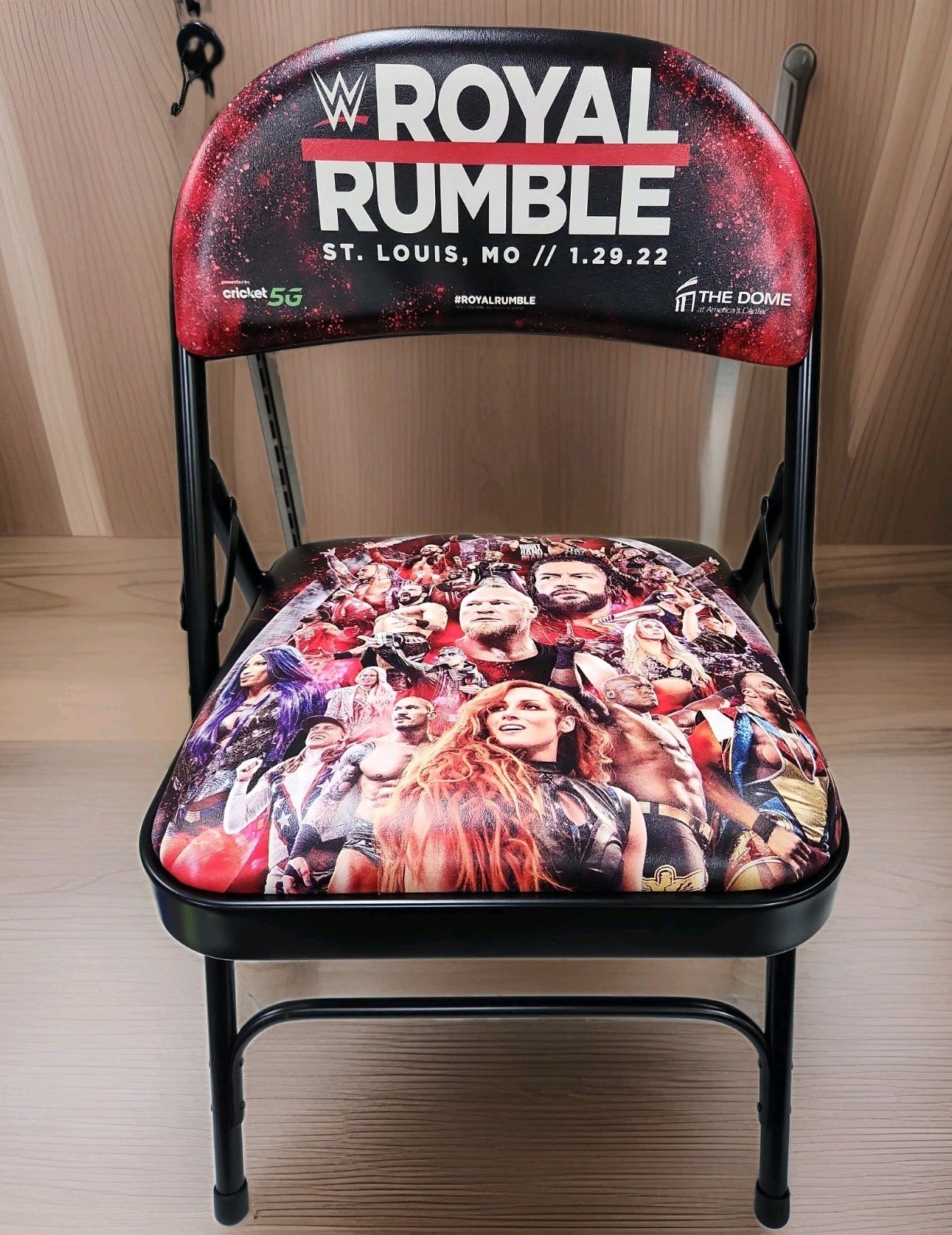 WWE 2022 Royal Rumble St. Louis, Mo Ring Side Chair. WWE 2022 Royal Rumble St. Louis, Mo Ring Side Chair.