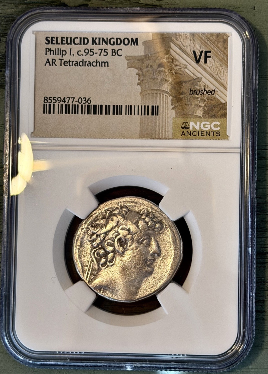 Seleucid Philip I AR Tetradrachm NGC VF 95-75 BC Seleucid Philip I AR Tetradrachm NGC VF 95-75 BC