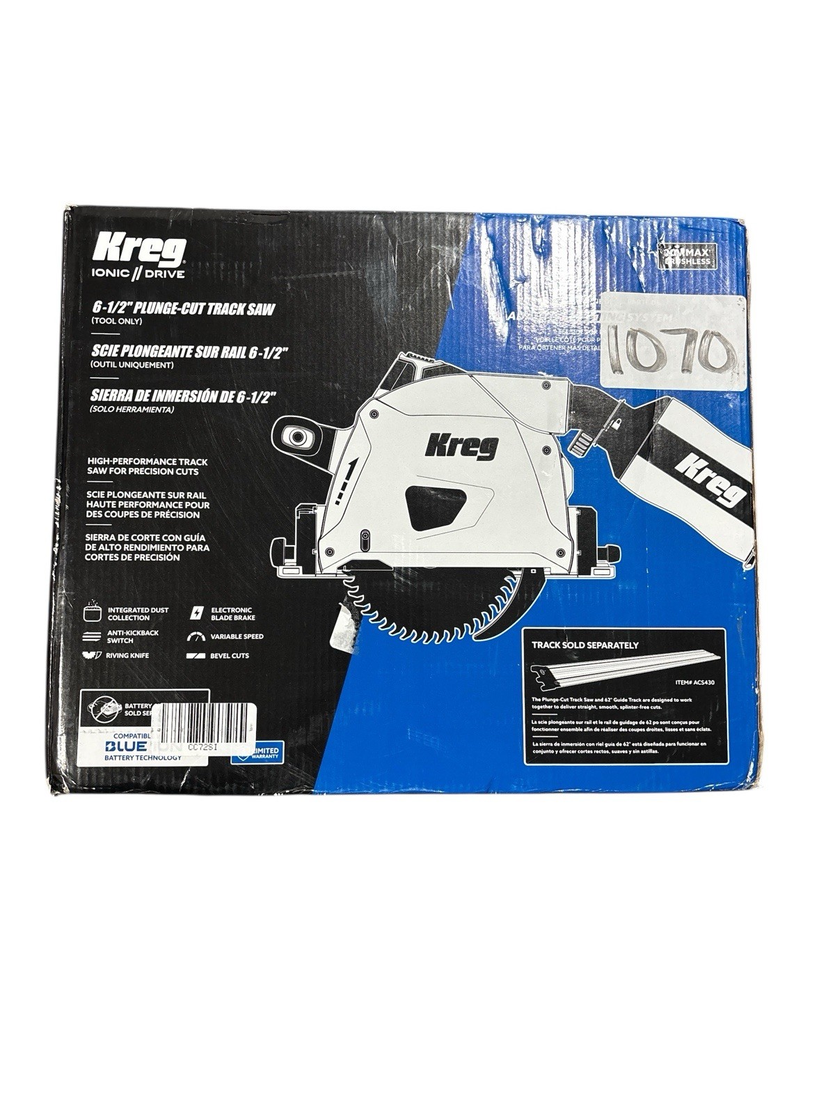 NEW Kreg KPTPS100A Adaptive Cutting System Plunge-Cut Track Saw. See Desc.