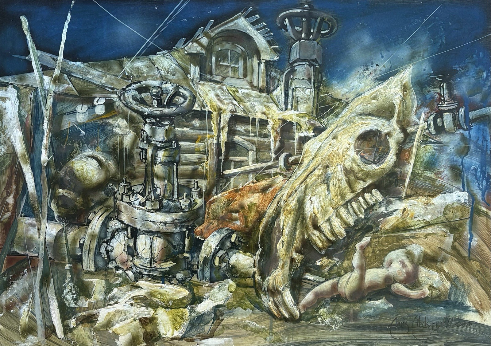 INAL ALEXANDER MAKEEV Original Signed Russian Surrealist Oil Painting
