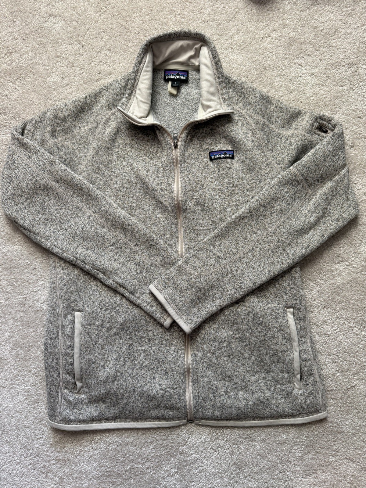Patagonia Better Sweater Women’s L Gray Full Zip Fleece Jacket Stand Collar Patagonia Better Sweater Women’s L Gray Full Zip Fleece Jacket Stand Collar