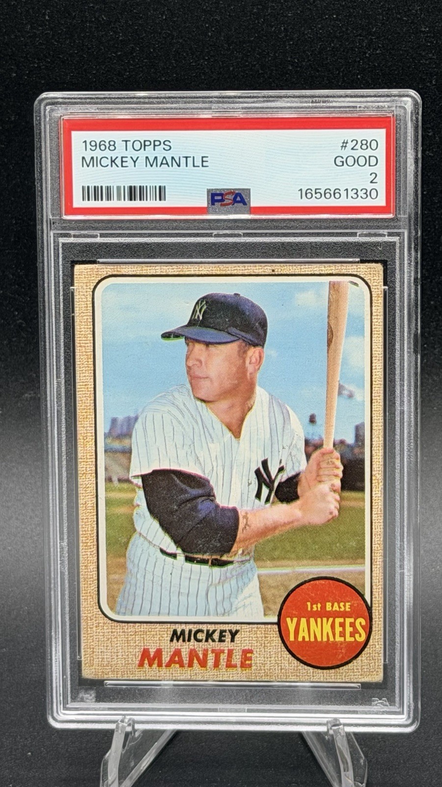1968 Topps Mickey Mantle #280 New York Yankees PSA 2
