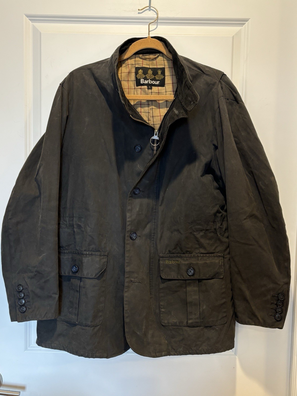 Barbour Waxed Jacket L Black Men\'s Commander Long Made in England Dark Navy Lutz Barbour Waxed Jacket L Black Men\'s Commander Long Made in England Dark Navy Lutz