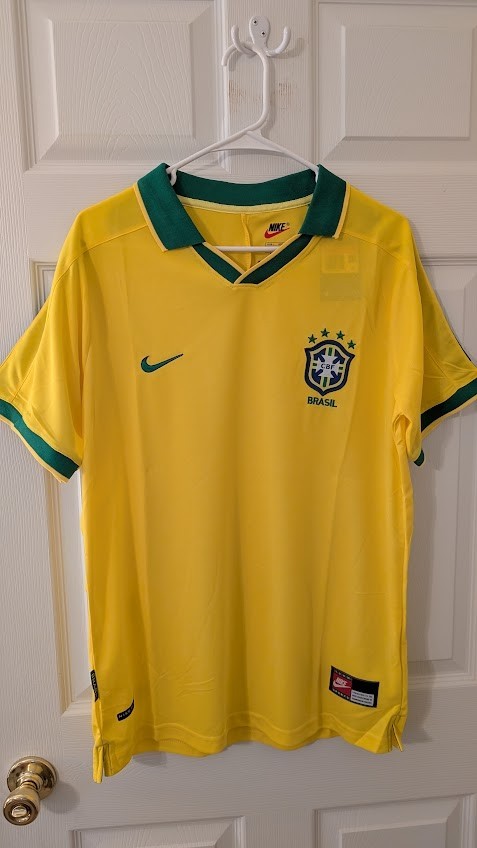 1997 Nike Brazil Home Jersey Size Large (L) Class Retro Throwback New with Tags 1997 Nike Brazil Home Jersey Size Large (L) Class Retro Throwback New with Tags