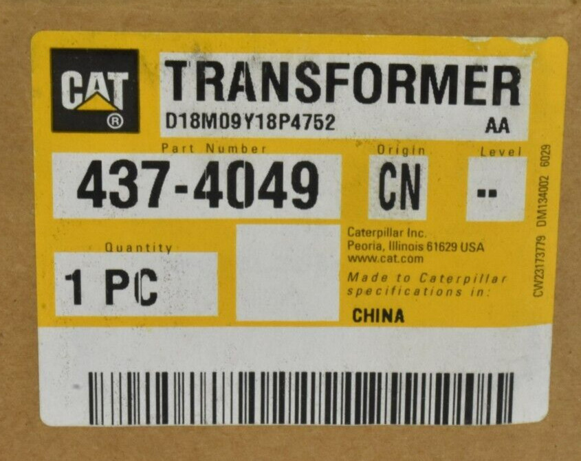 NEW Genuine Caterpillar CAT Transformer - P/N: 437-4049 NEW Genuine Caterpillar CAT Transformer - P/N: 437-4049