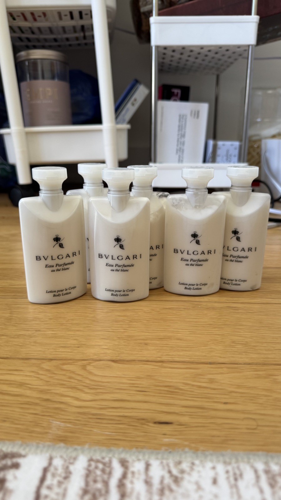 6x BVLGARI au thé Blanc (White Tea) Body Lotion - 2.5 Fl oz / 75mL Pack Of 6 NEW