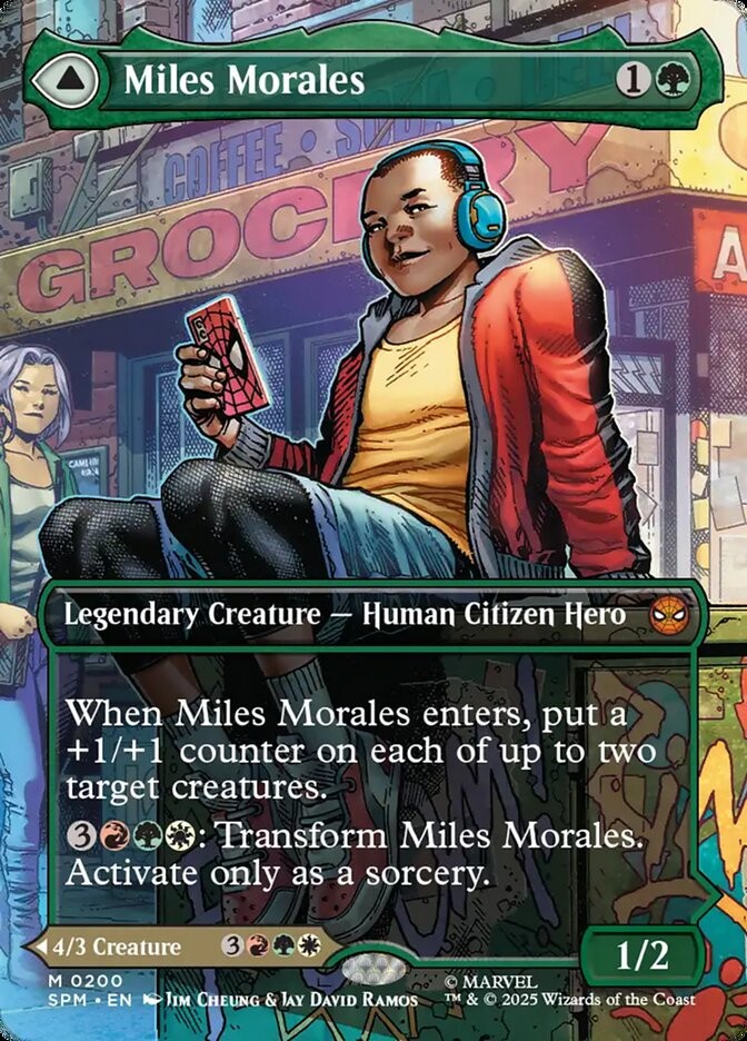 x1 Miles Morales // Ultimate Spider-Man SPM MTG 200 BORDERLESS MYTHIC M/NM 1x