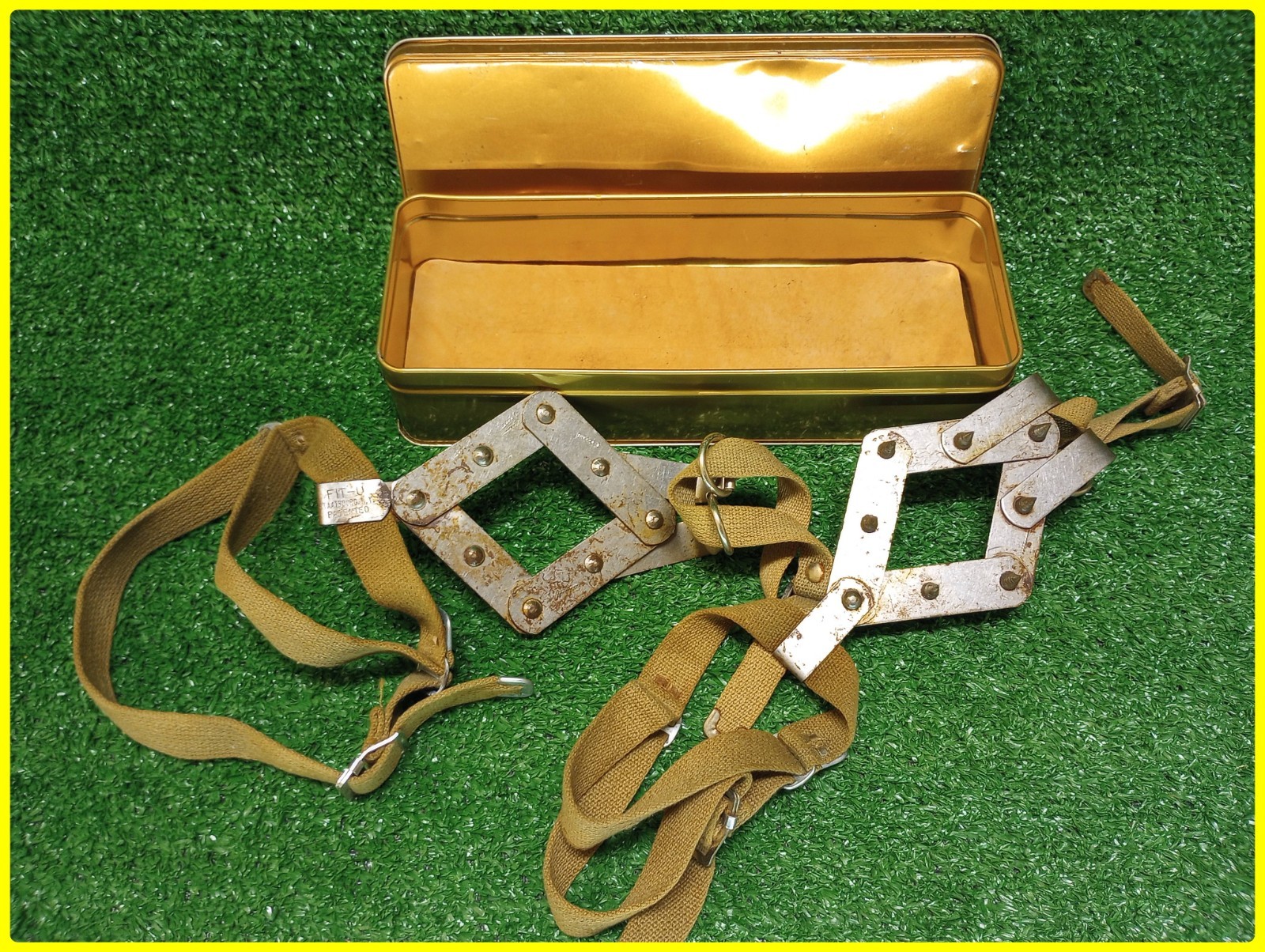 Vintage 1950's Ice Cleats Crampons Adjustable Spikes Ice Walking Sharp Tines Set Vintage 1950's Ice Cleats Crampons Adjustable Spikes Ice Walking Sharp Tines Set