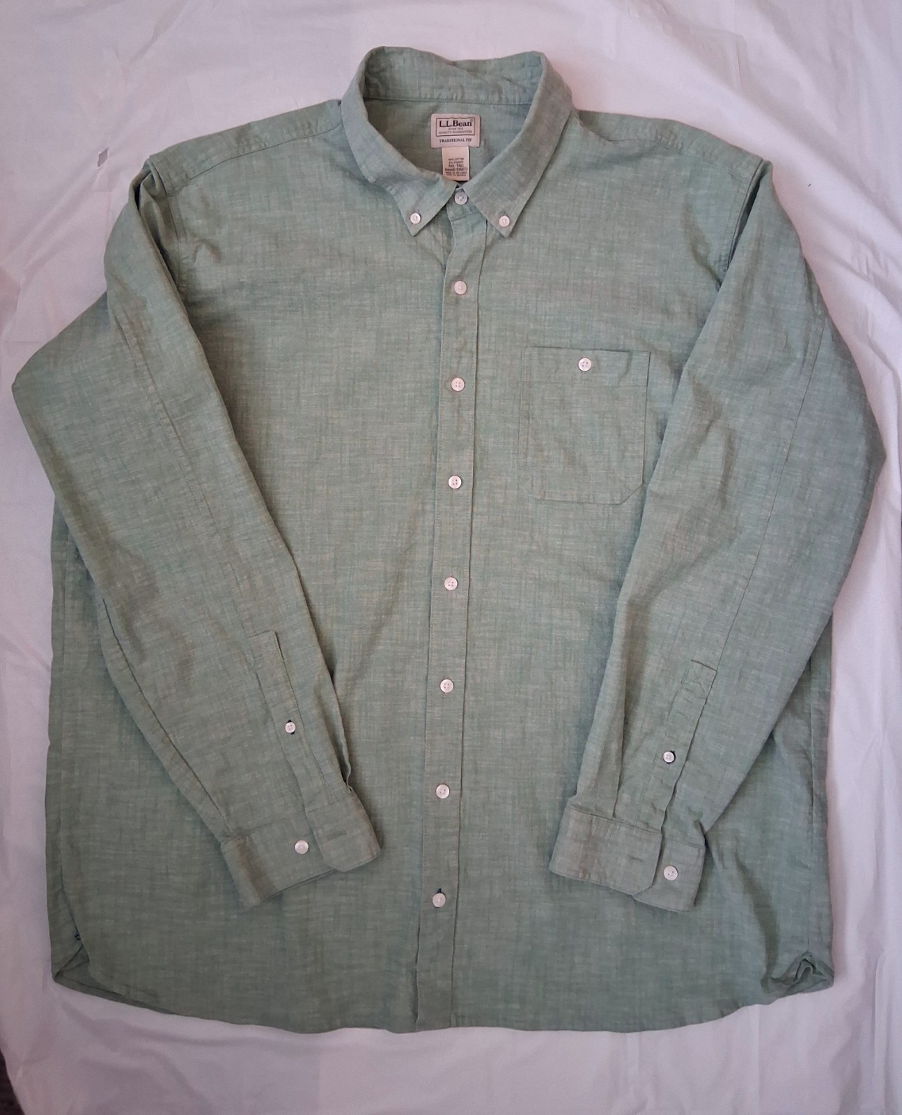 Mens LL Bean dress shirt Traditional fit Green XXXL Tall Mens LL Bean dress shirt Traditional fit Green XXXL Tall