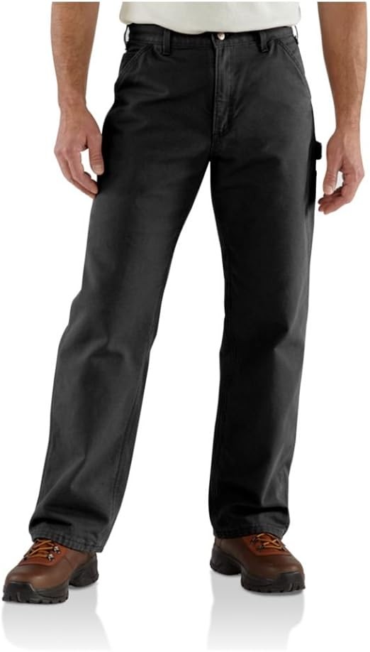 Carhartt Men\'s Loose Straight Washed Duck Lined Black 28Wx32L