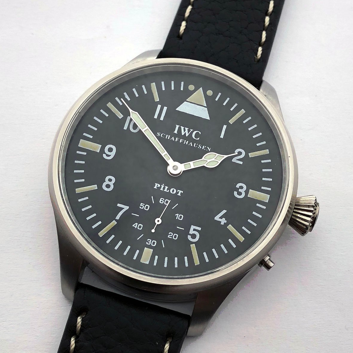 Rare Big Swiss Military Wristwatch IWC Schaffhausen Steel Case Pilots WW2
