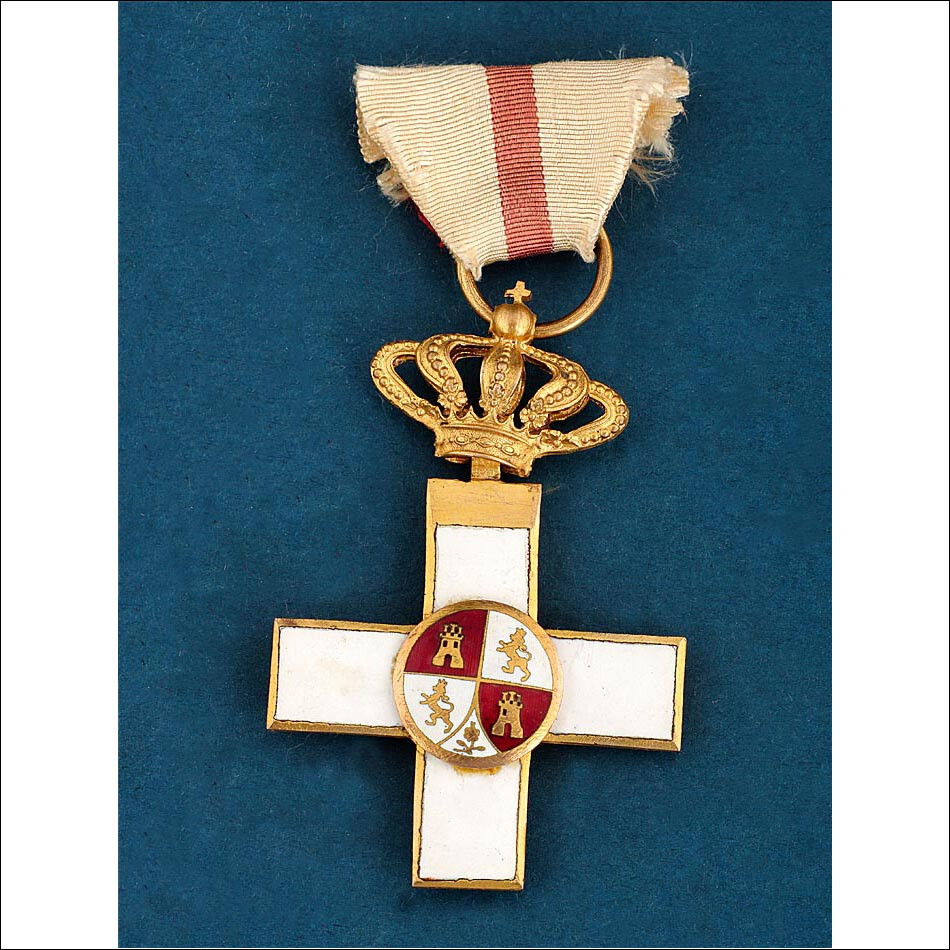 Antique Order of Military Merit Medal, 1st Class, White Badge, Spain 1868-1871