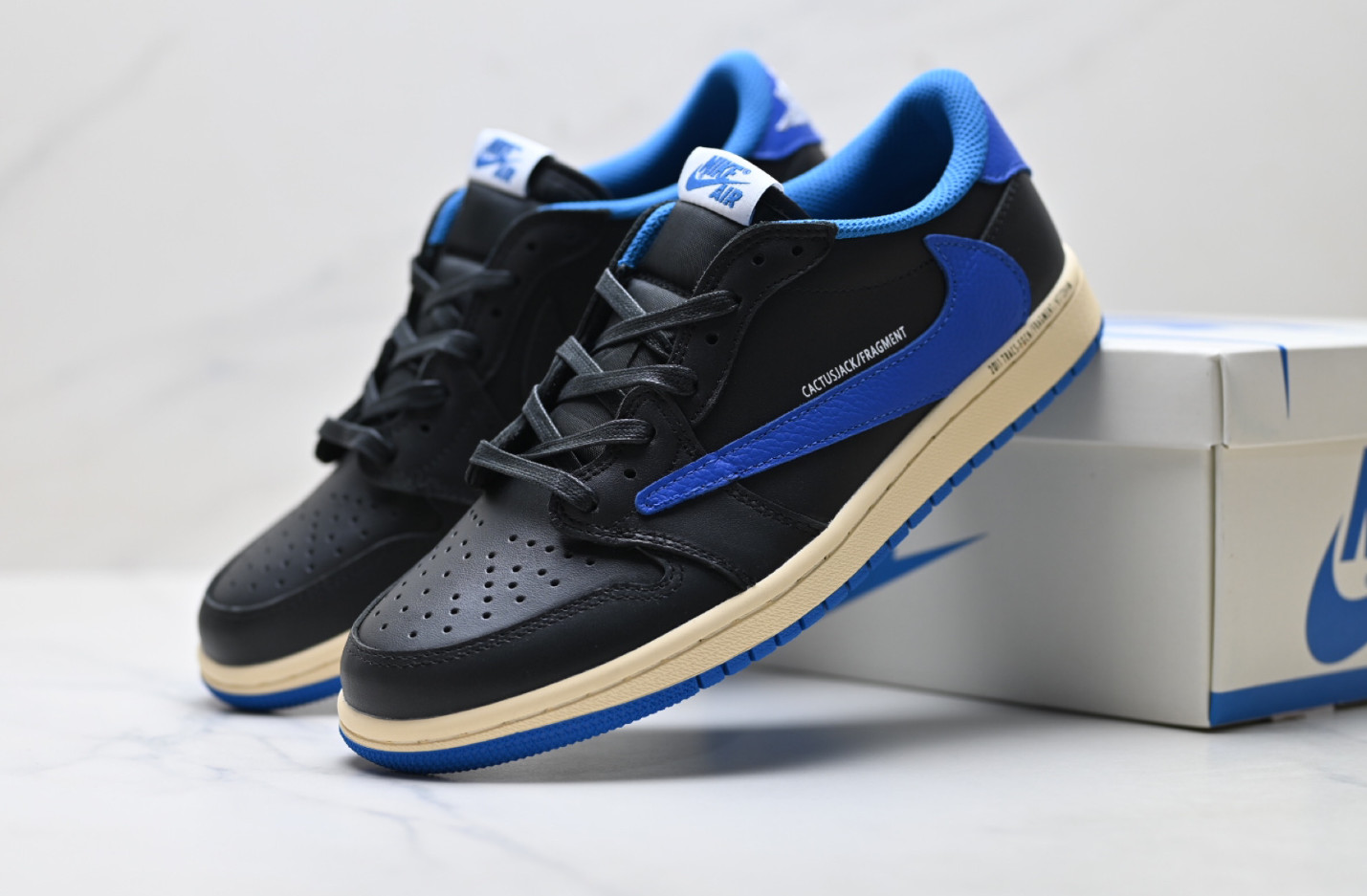New Travis Scott x AJ 1 Retro Low OG Black Blue Men\'s Size 4-13 New Travis Scott x AJ 1 Retro Low OG Black Blue Men\'s Size 4-13