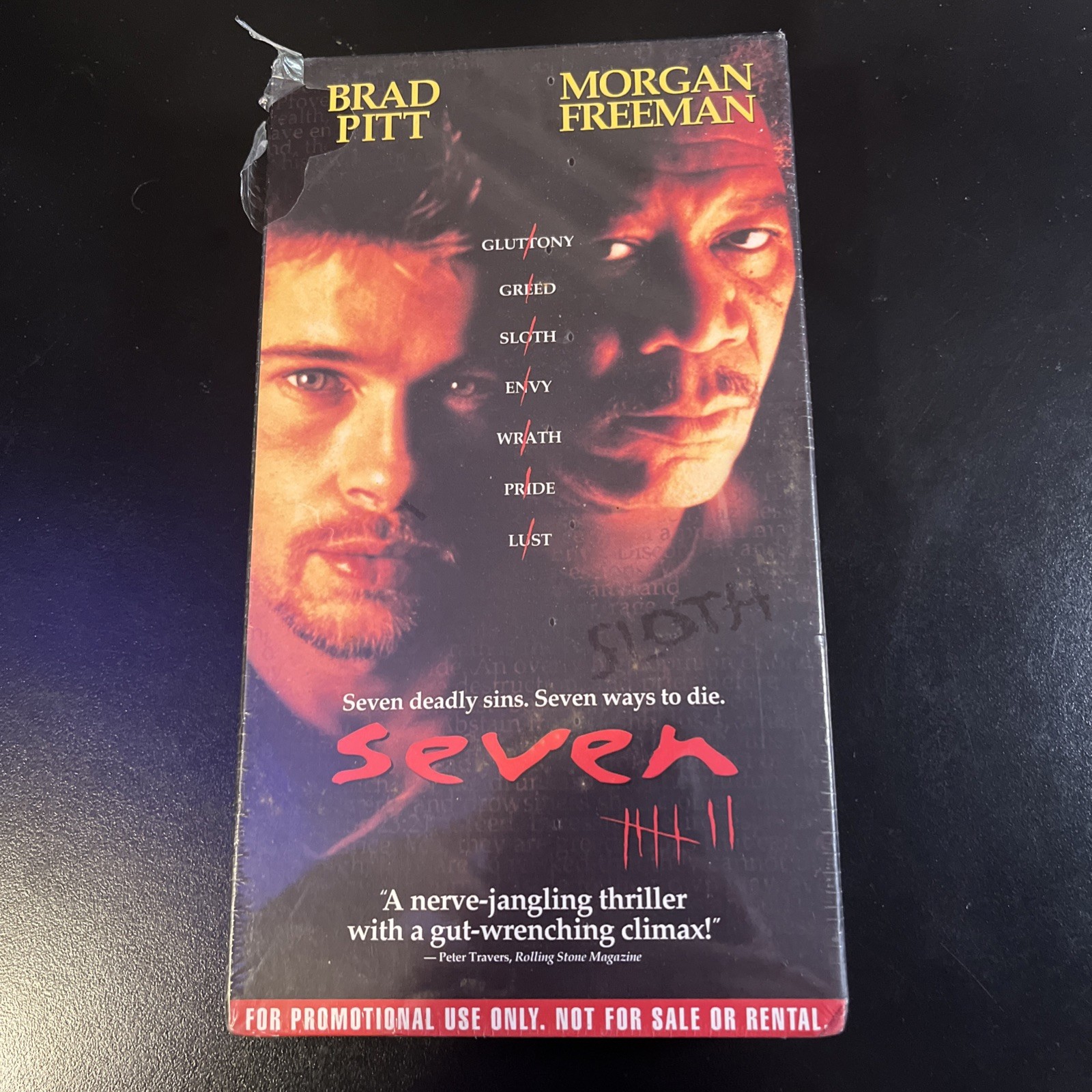 NEW Seven VHS Movie Tape Promotional Use Only Screener Se7en Brad Pitt Freeman
