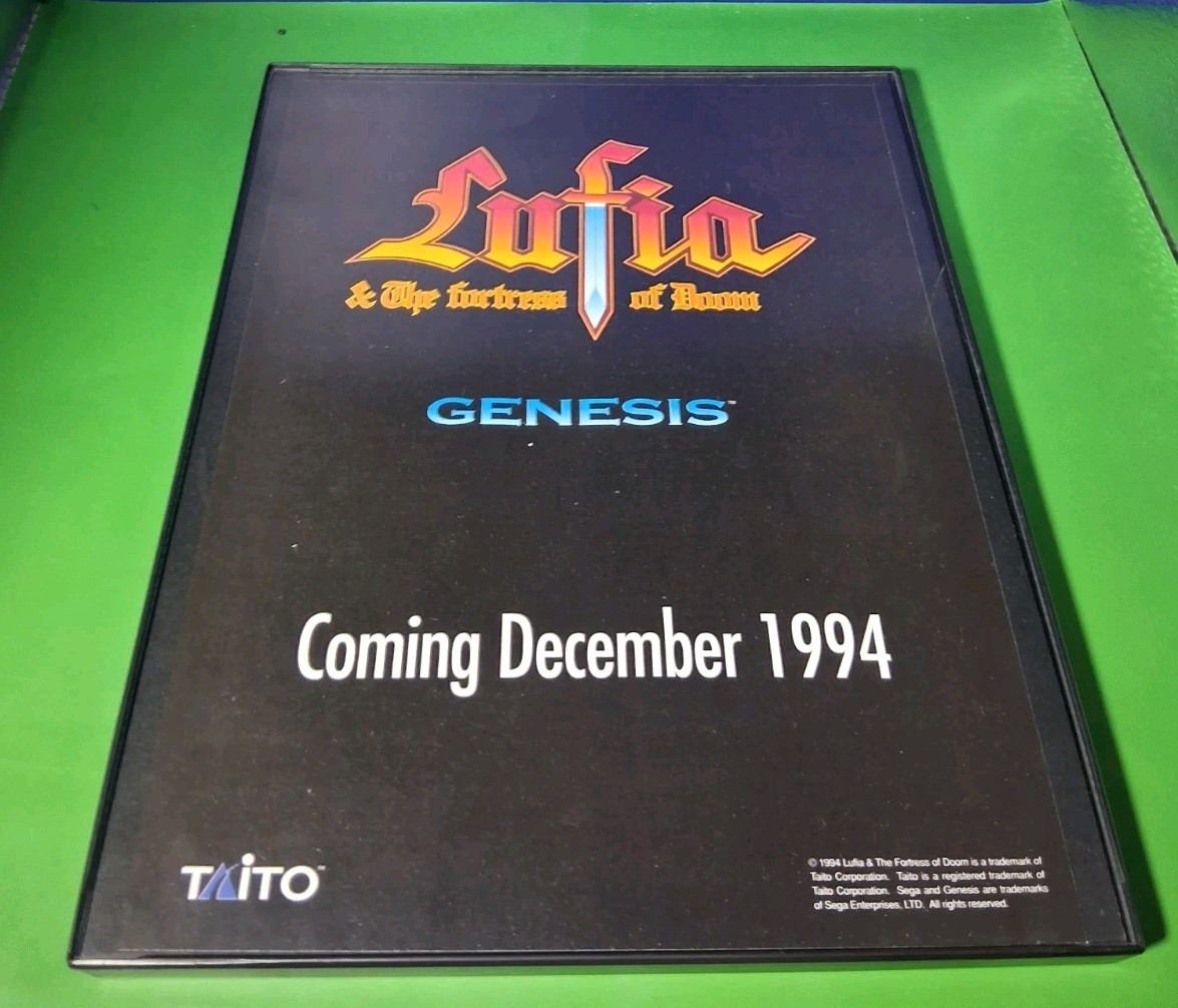 Lufia Genesis Video Game Print Ad 8.5x11 Framed 1994