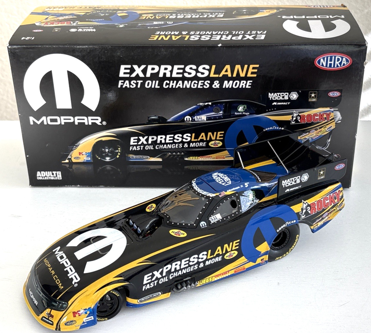 Signed 2016 Auto World 1/24 Matt Hagan Mopar Express Lane Dodge NHRA Funny Car