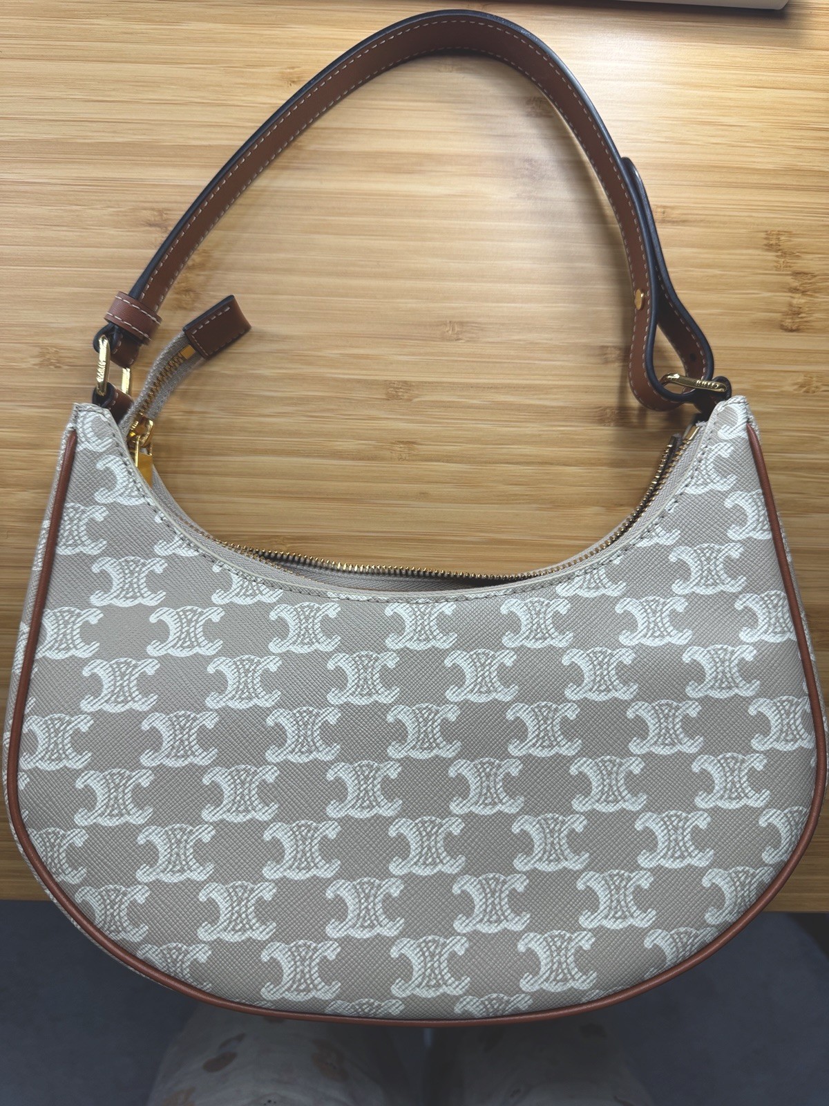 CELINE Ava Hobo Bag Brown Canvas/Leather CELINE Ava Hobo Bag Brown Canvas/Leather