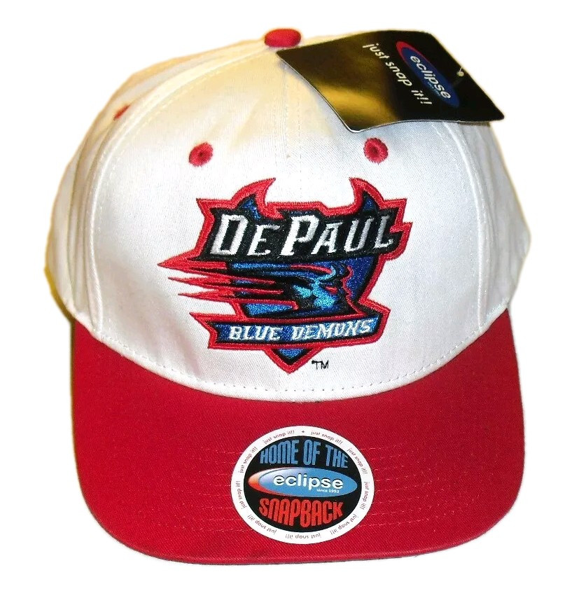 DePaul Blue Demons University Eclipse Mens Snapback hat Cap New Ncaa White Red DePaul Blue Demons University Eclipse Mens Snapback hat Cap New Ncaa White Red