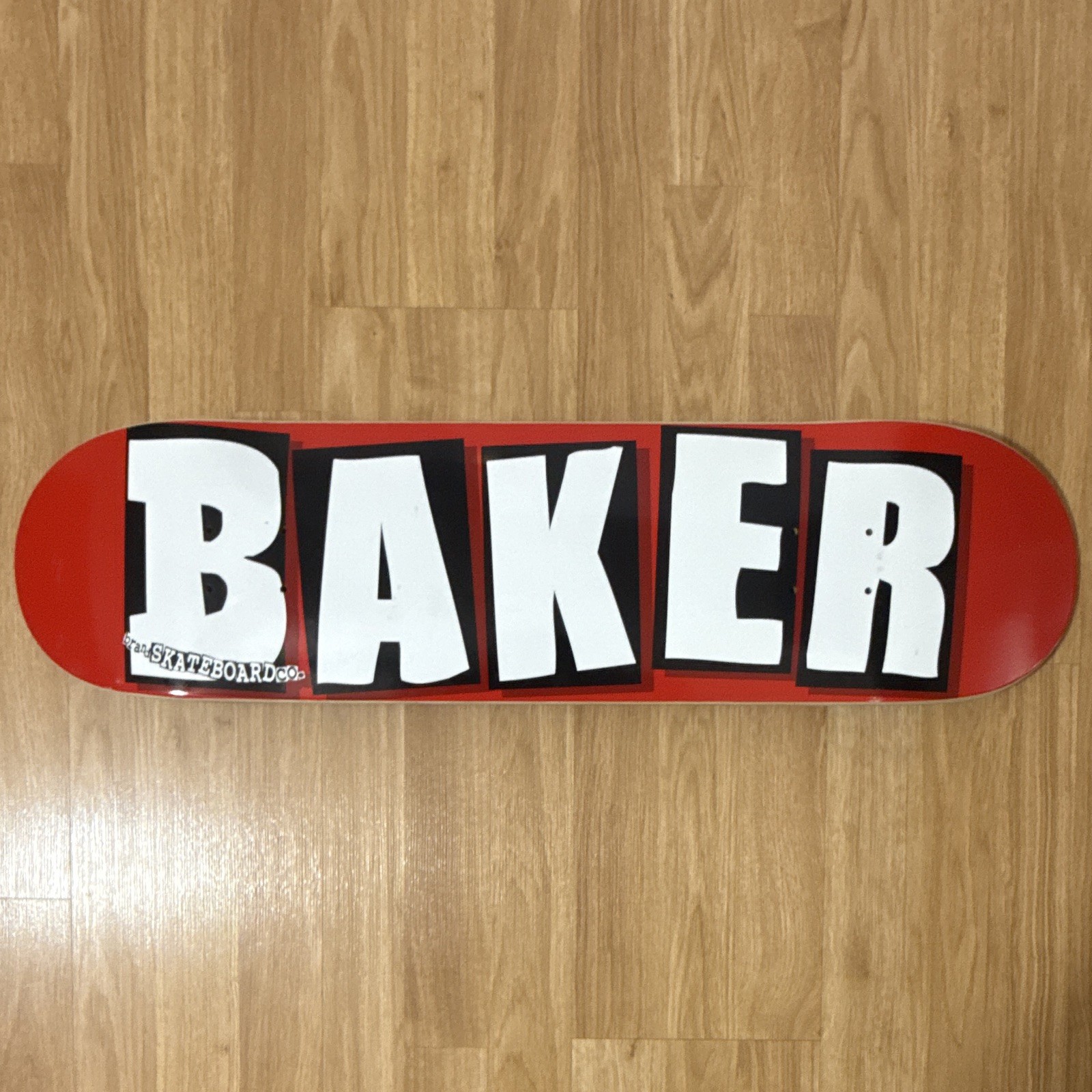 Baker Baker Logo Red/Black/White Logo Skateboard Deck w/ Green Stain Baker Baker Logo Red/Black/White Logo Skateboard Deck w/ Green Stain