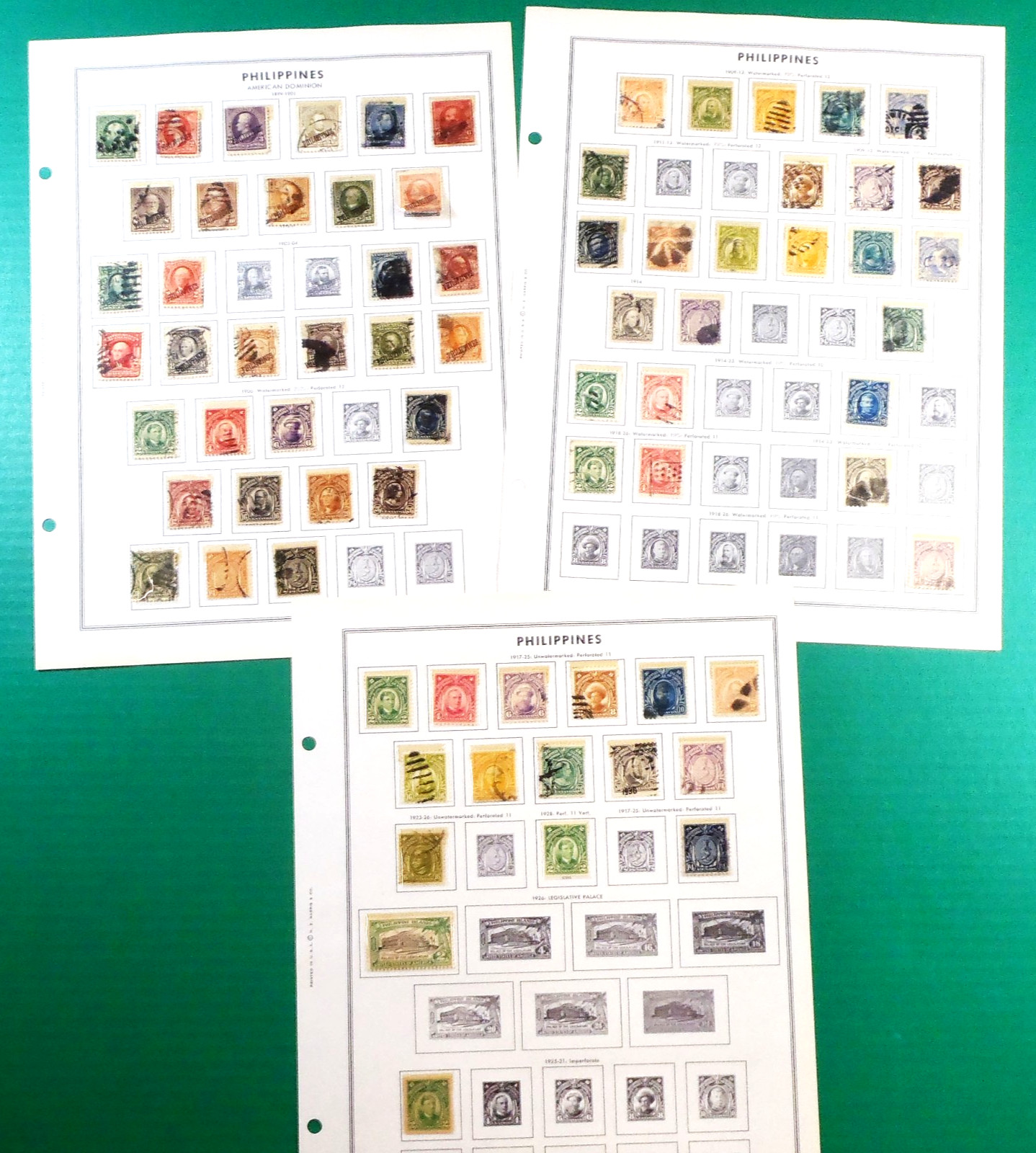 ALBUM READY US 1899-1925 PHILIPPINES Stamps in Mounts Mint & Used VF cv$339 _mg