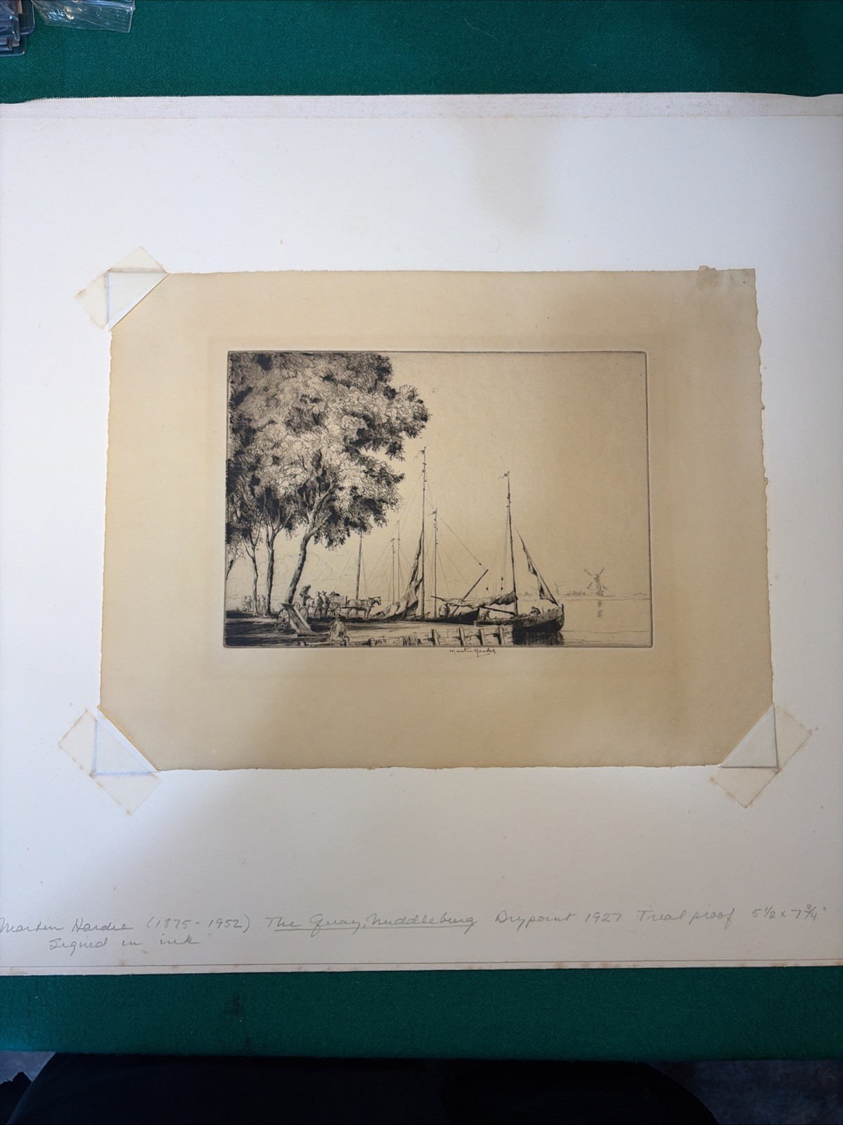Martin Hardie (The Quay, Middelburg )1927 Signed dry Point Trail Proof