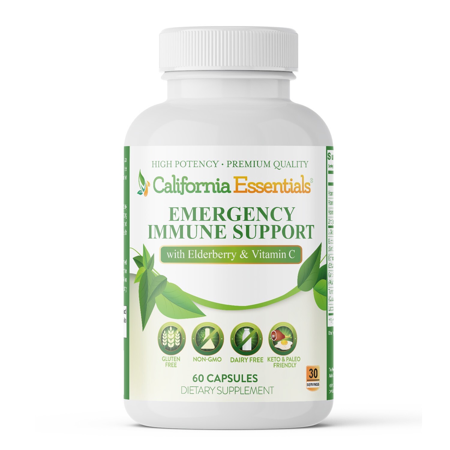 California Essentials Crisis Shield Immune Support Supplement 60 Capsules Daily