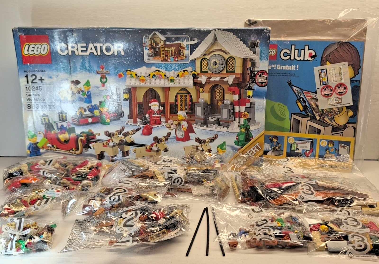 OPEN BOX LEGO CREATOR EXPERT SANTA\'S WORKSHOP CHRISTMAS TIME 10245 BUILDING TOY