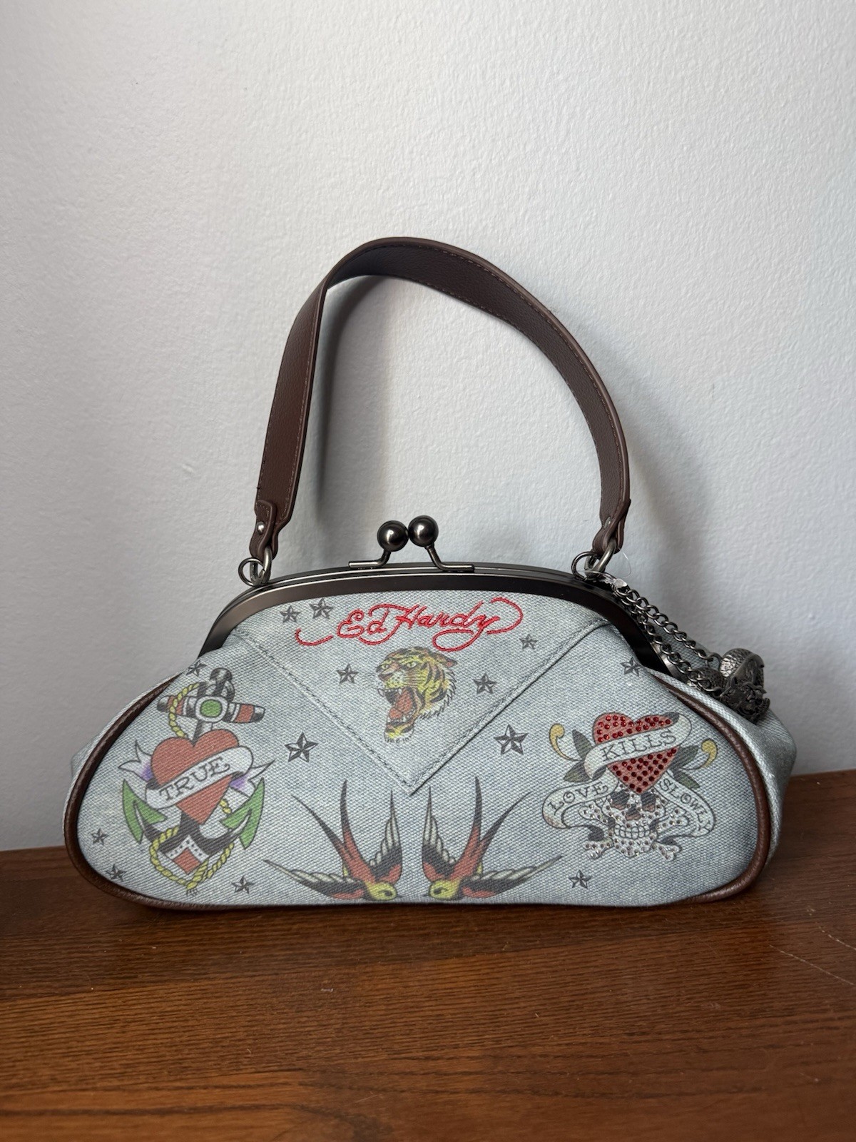 Ed Hardy Women\'s Denim Shoulder Bag Y2K