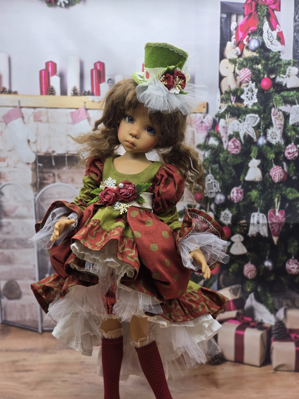Cristmas outfit set for  bjd dolls MSD  Kaye  Wiggs 