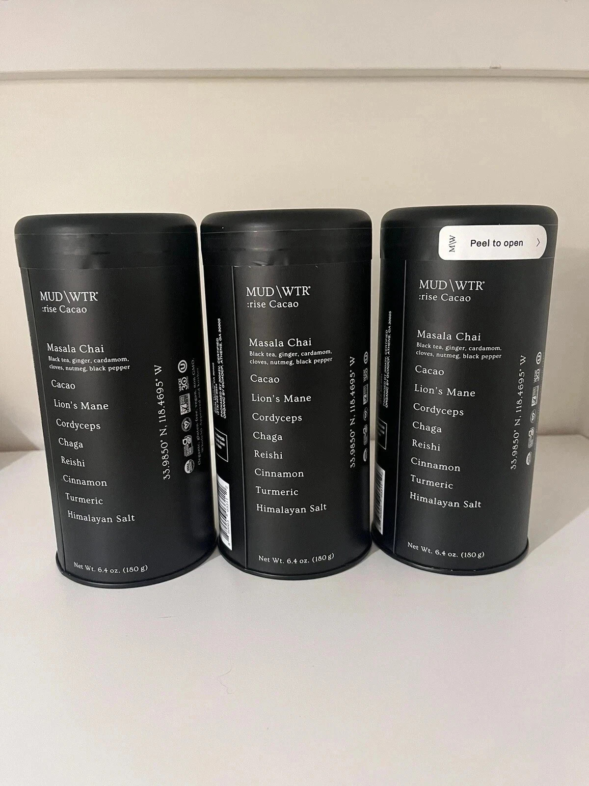 3 Sealed MUD WTR Water Sunrise Cacao 30 Serving Coffee Mushroom MUDWTR ex 12/26 3 Sealed MUD WTR Water Sunrise Cacao 30 Serving Coffee Mushroom MUDWTR ex 12/26