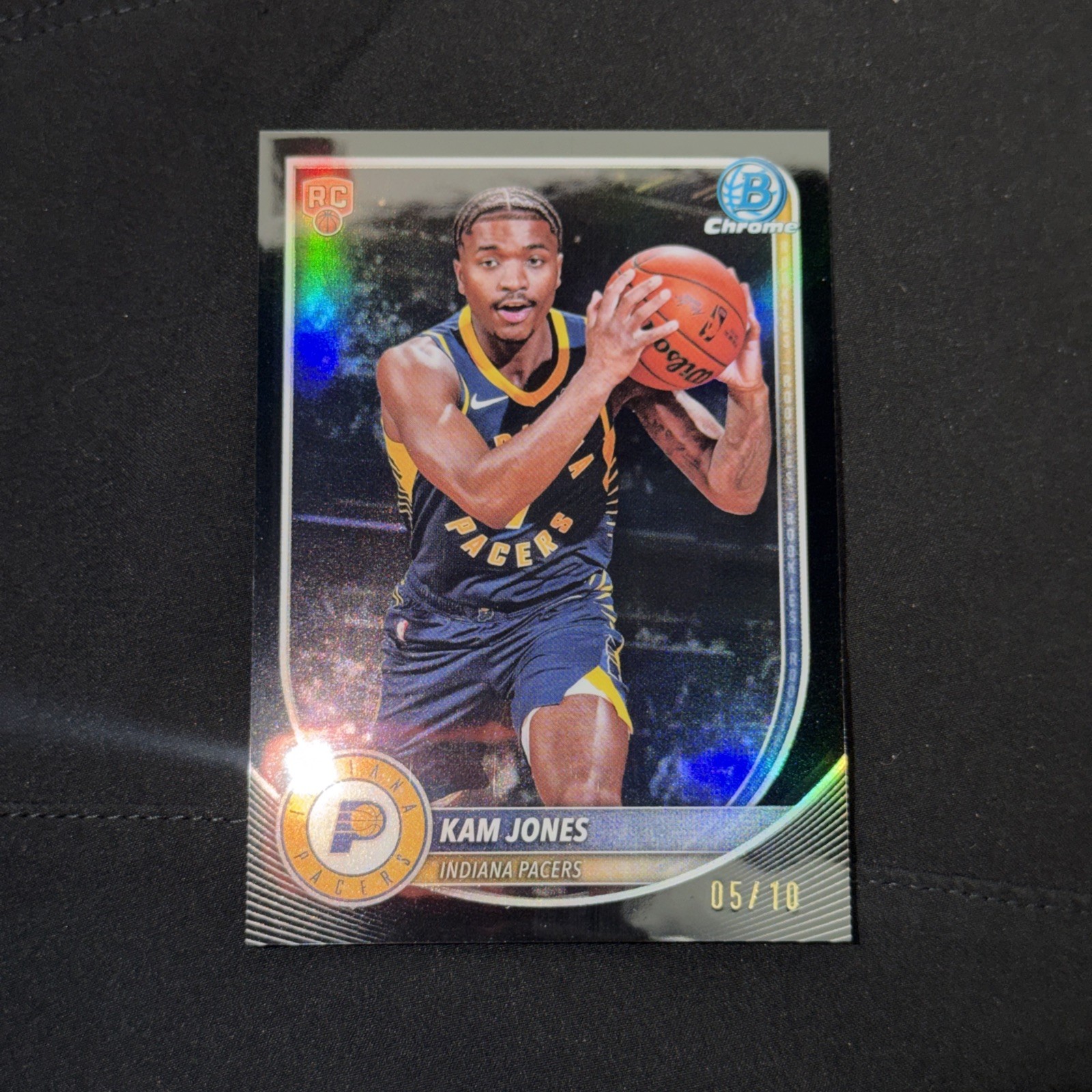 2025-26 Bowman BBALL Kam Jones Indiana Pacers #BCV-39 Black Refractor 5/10 RC