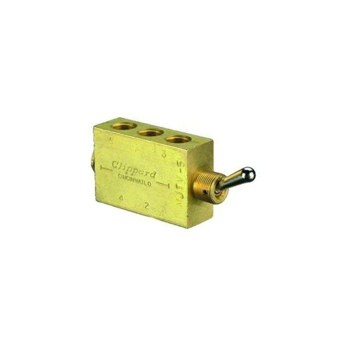 Clippard MJTV-5 4-Way Toggle Valve, Enp Steel Toggle, 1/8 NPT, 10.5 SCFM at ...