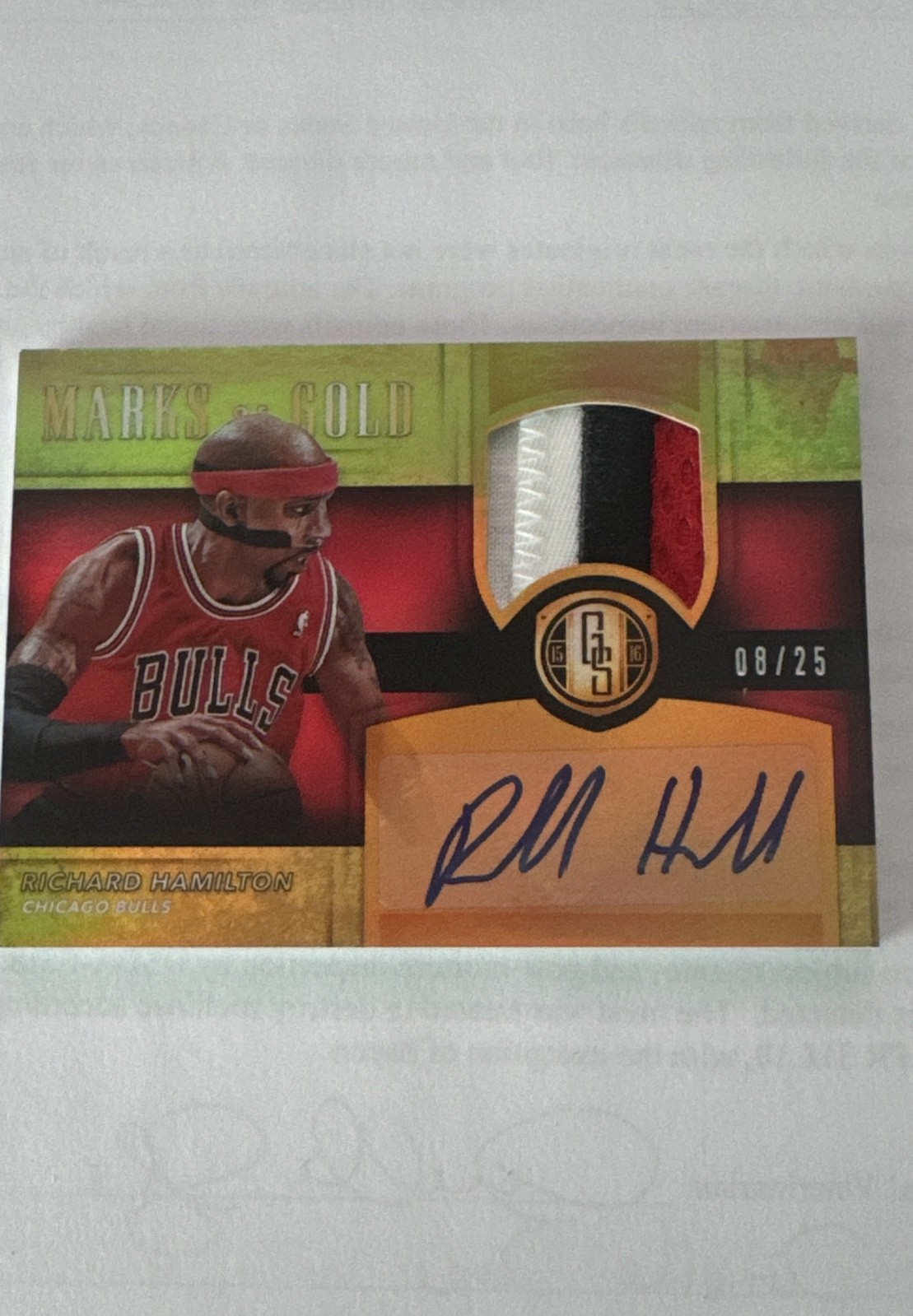 2015-16 Panini Gold Standard - Marks of Gold Richard Hamilton #29 Prime /25 Auto