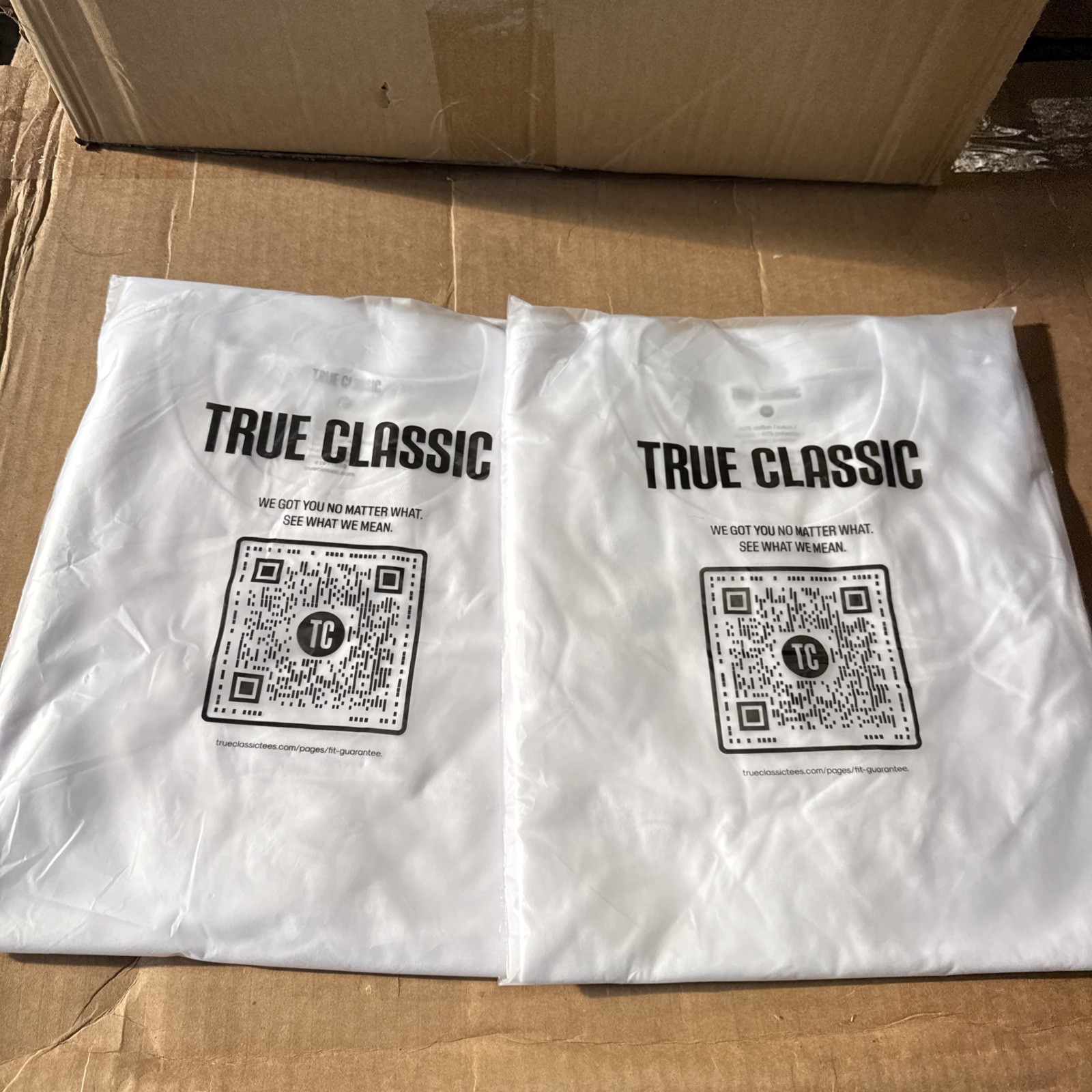 2 Pack True Classic Men’s White Crew Neck T Shirts - Size M 