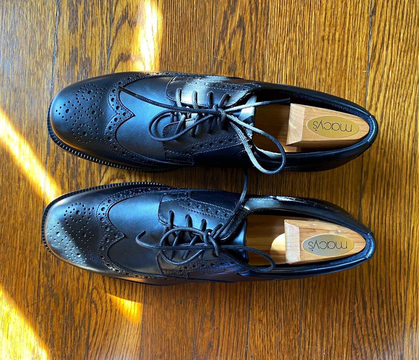 Rockport Men\'s Black Leather Wingtip Lace-Up Oxford Dress Shoes US 10.5