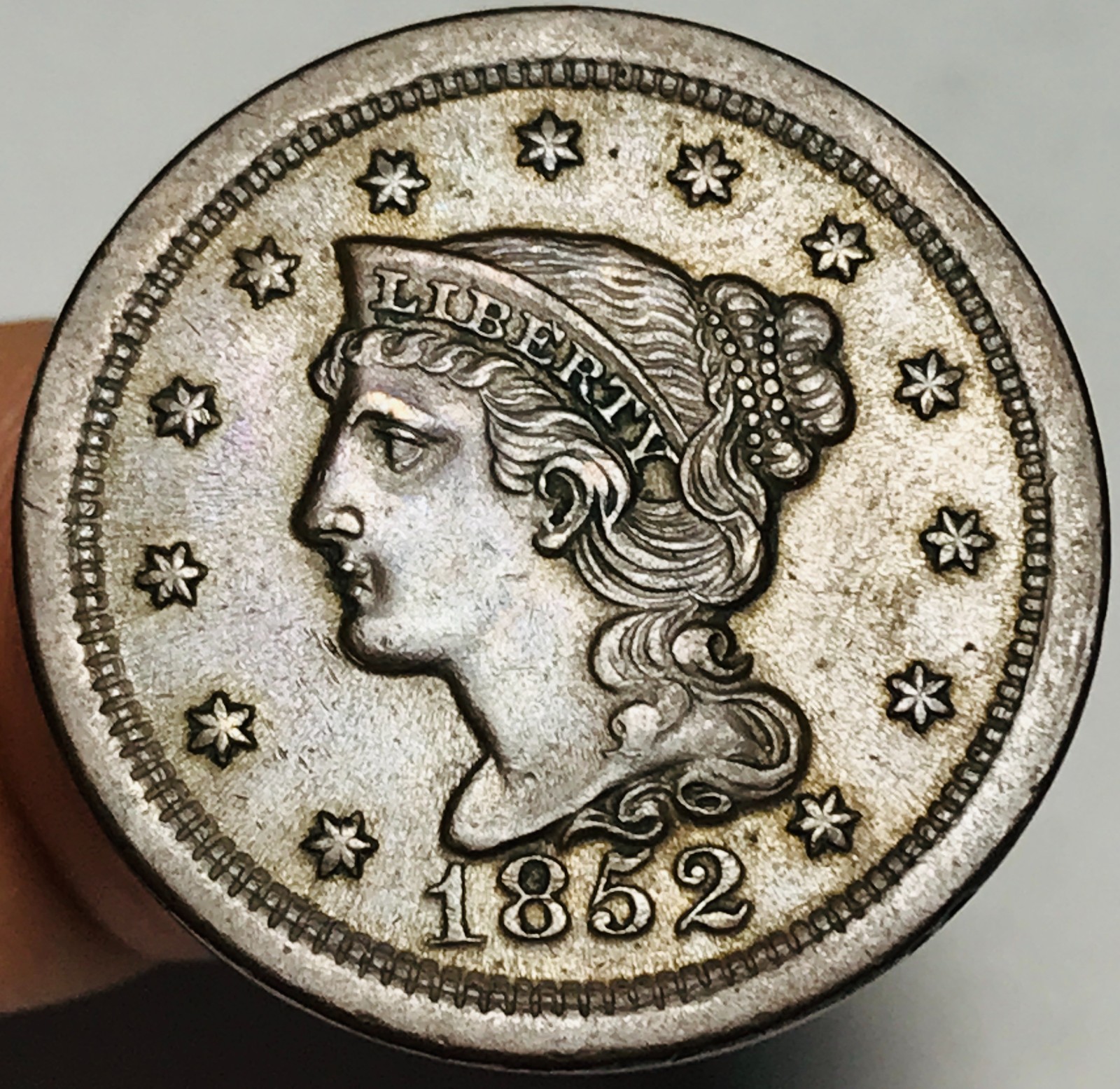 1852 Large Cent Matron Braided Hair 1C CHOICE US Copper Coin CC30487 1852 Large Cent Matron Braided Hair 1C CHOICE US Copper Coin CC30487