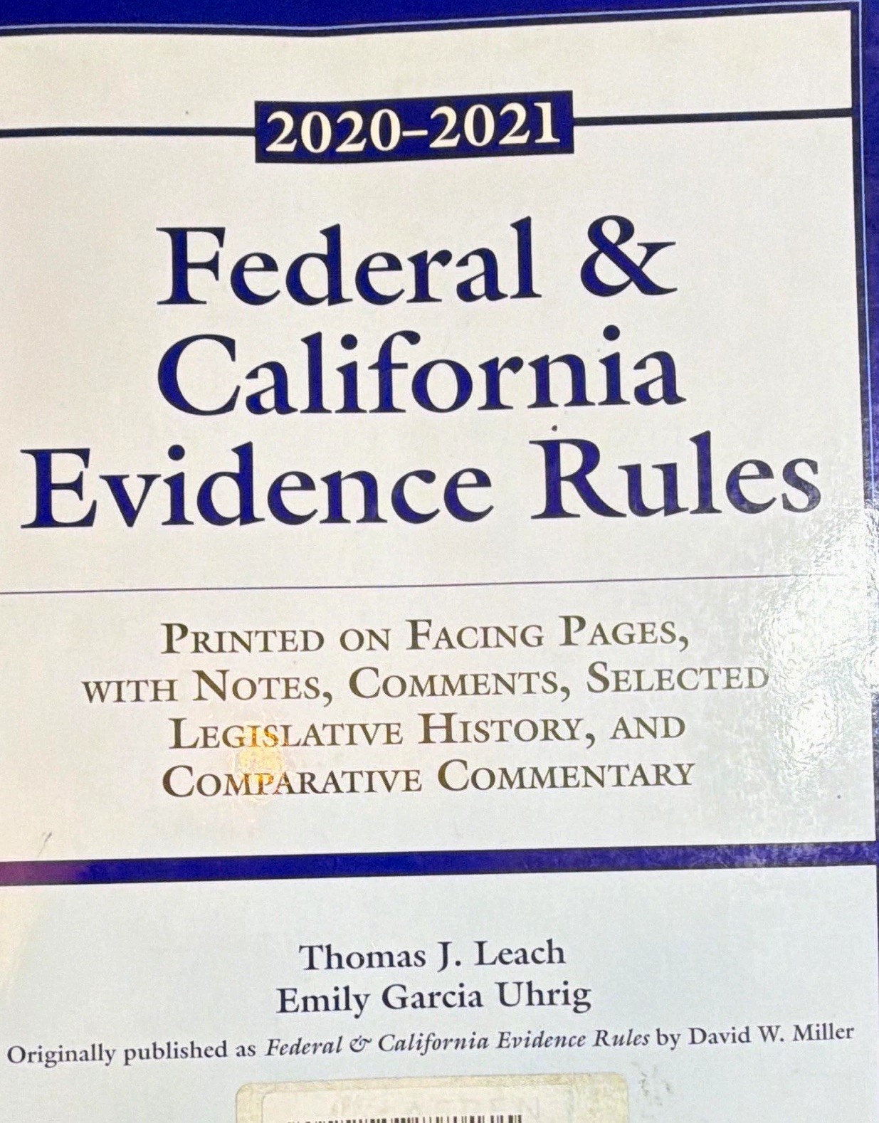 Wolters Kluwer 2020 Federal & California Evidence Rules Textbook New Edition Wolters Kluwer 2020 Federal & California Evidence Rules Textbook New Edition