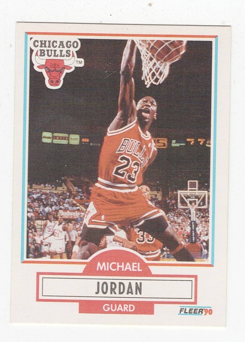 MICHAEL JORDAN 1990-91 Fleer Basketball Card Chicago Bulls #26 MICHAEL JORDAN 1990-91 Fleer Basketball Card Chicago Bulls #26