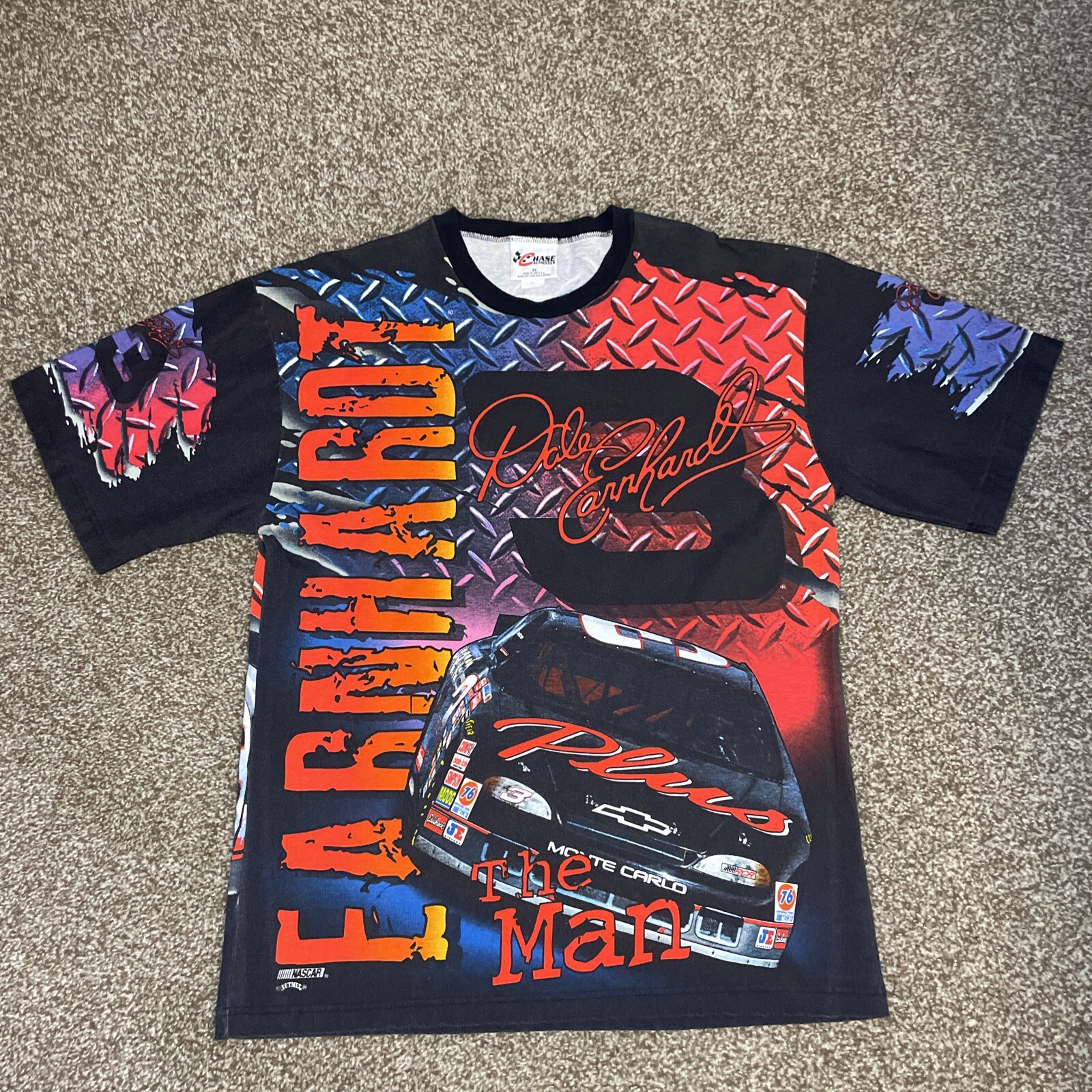 Chase Dale Earnhardt T Shirt Born To Run Mens XL NASCAR AOP 90s Y2K VTG