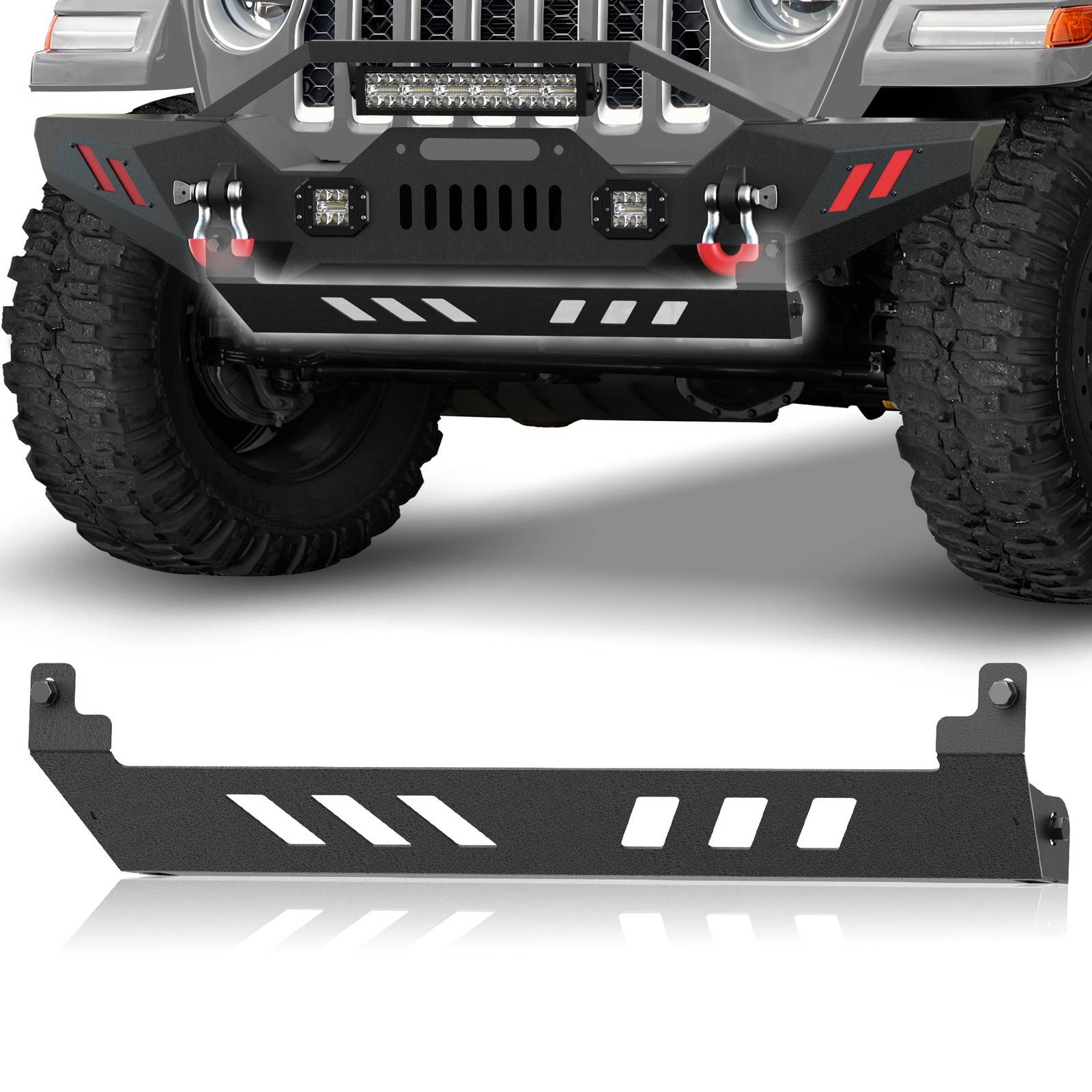 Black Front Skid Plate For Under-engine Protector For 2007-2018 Jeep Wrangler JK
