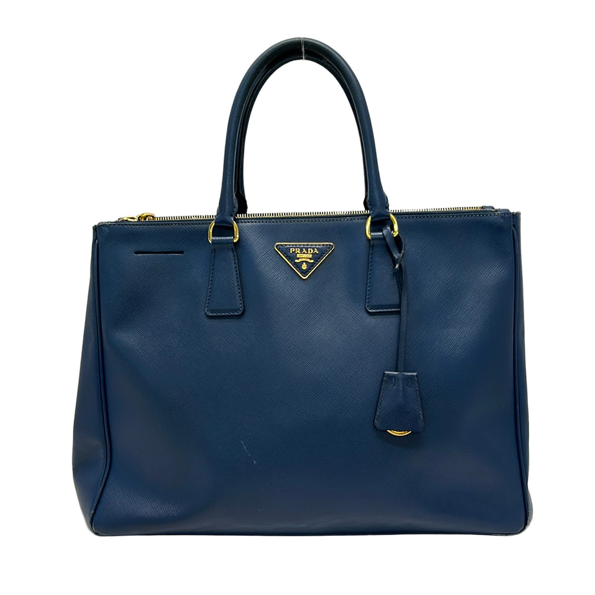 PRADA Old Galleria Large Bag (Ladies) Blue Saffiano Leather Tote Bag