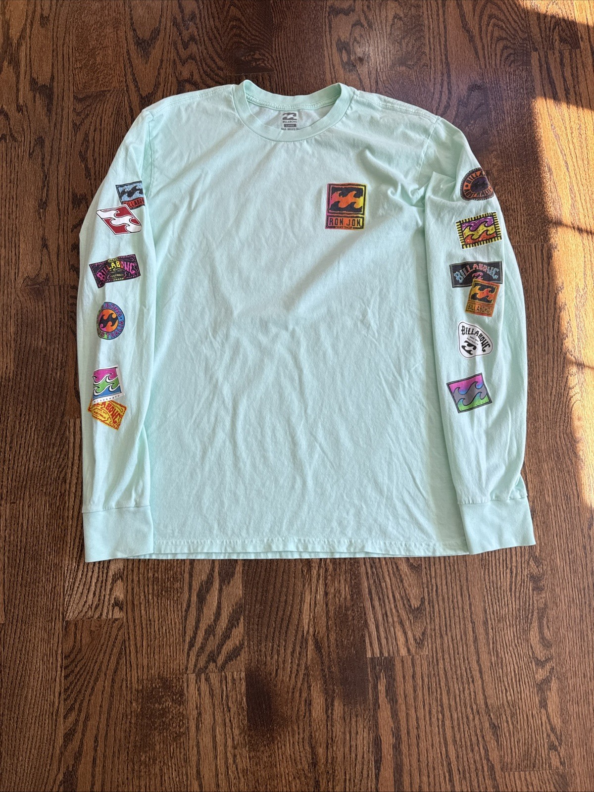 NEW Ron Jon Surf Shop x Billabong Long Sleeve T-Shirt Large Cotton Beach Store