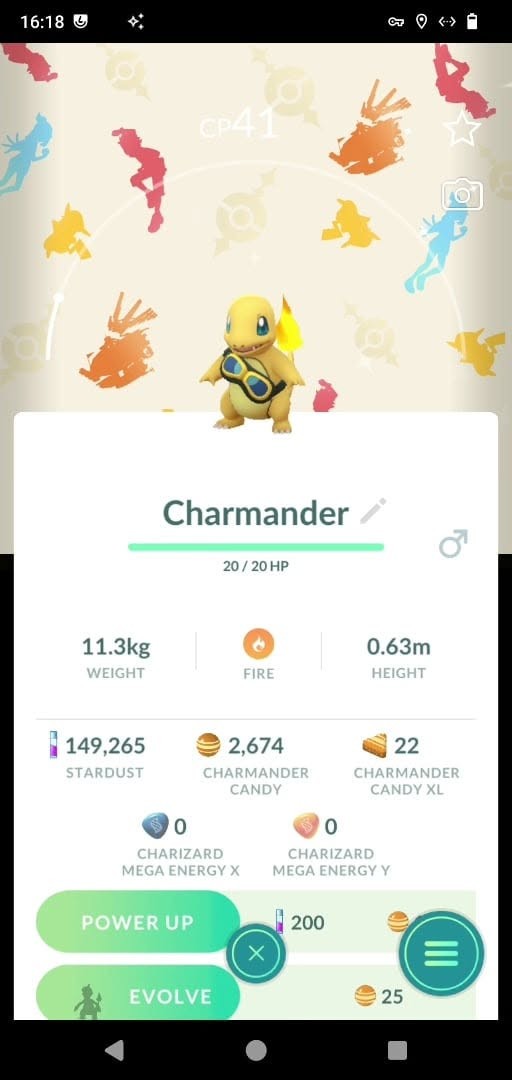 Pokemon Shiny Charmander wearing Friede\'s goggles - Special Background