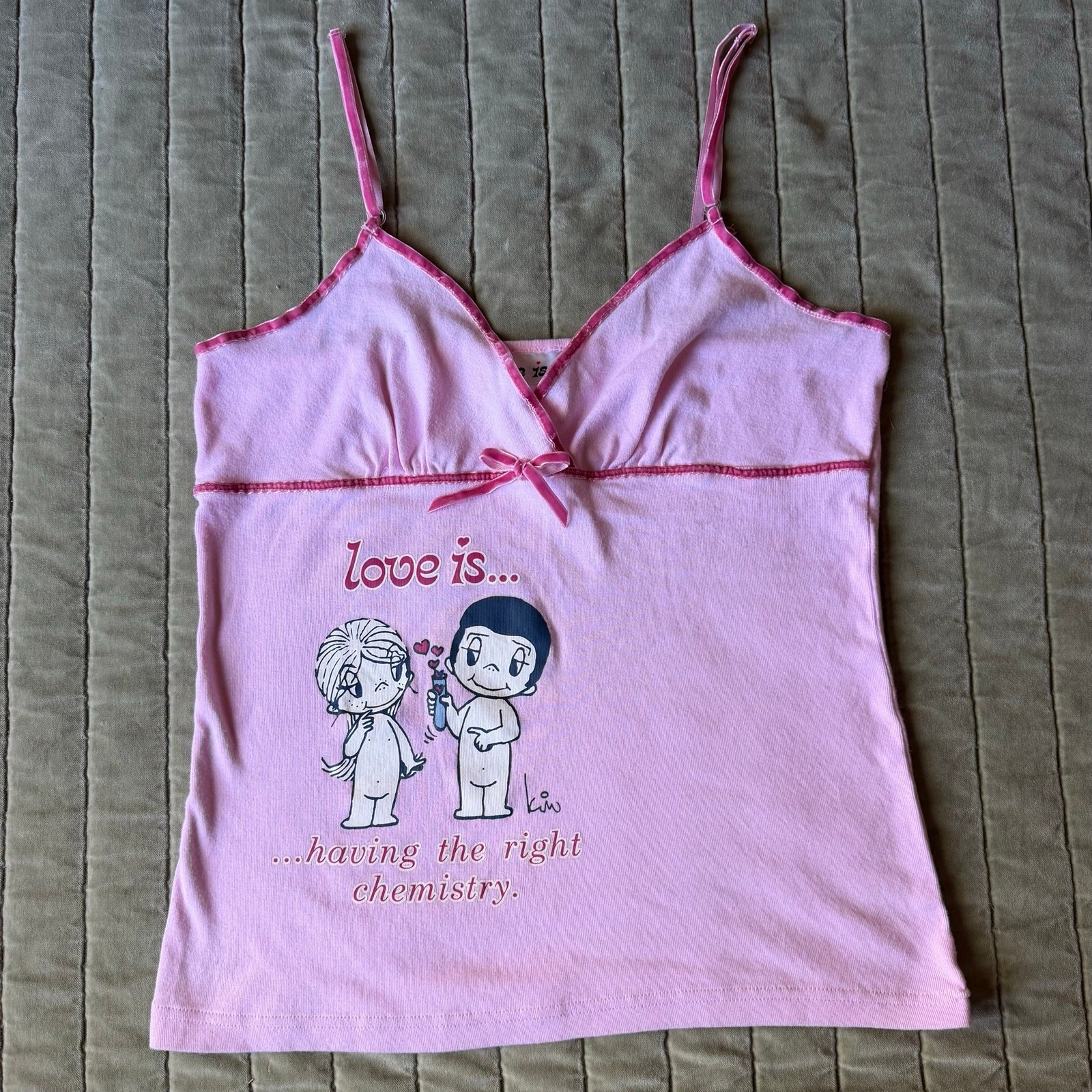 Vintage 2006 Love Is Camisole Cami Top Pink Having The Right Chemistry Women\'s L