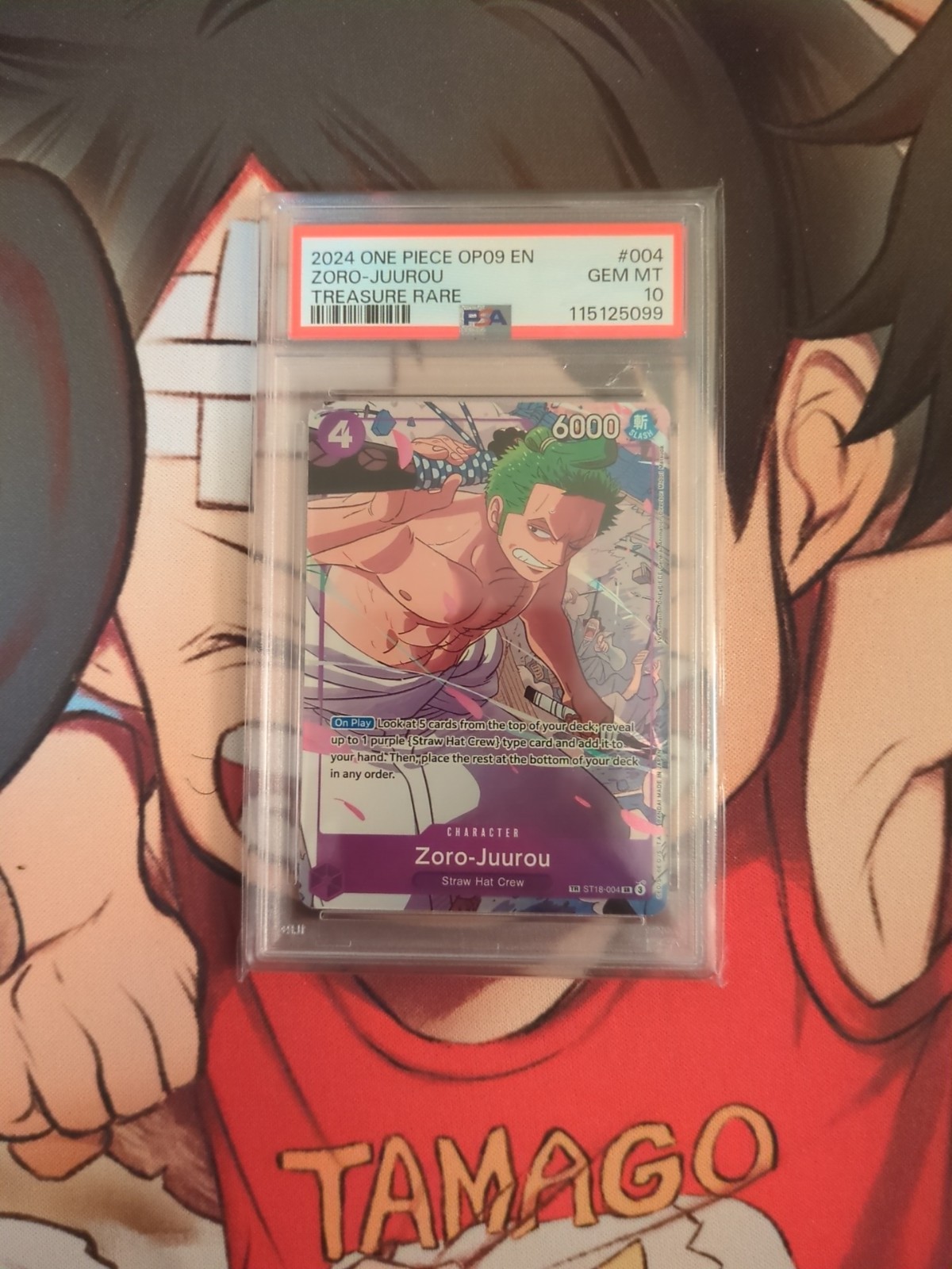 2024 One Piece OP09 EN Treasure Rare #004 Zoro-Juurou PSA 10 GEM MINT 2024 One Piece OP09 EN Treasure Rare #004 Zoro-Juurou PSA 10 GEM MINT