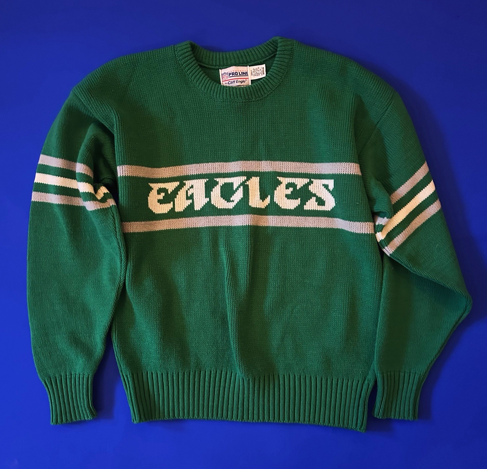 Wow 80’s Vintage Philadelphia Eagles Cliff Engle Sweater