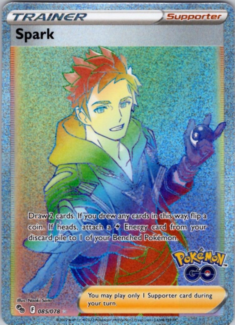 Spark (Secret) Holo Secret Rare Pokemon GO 085/078 NM