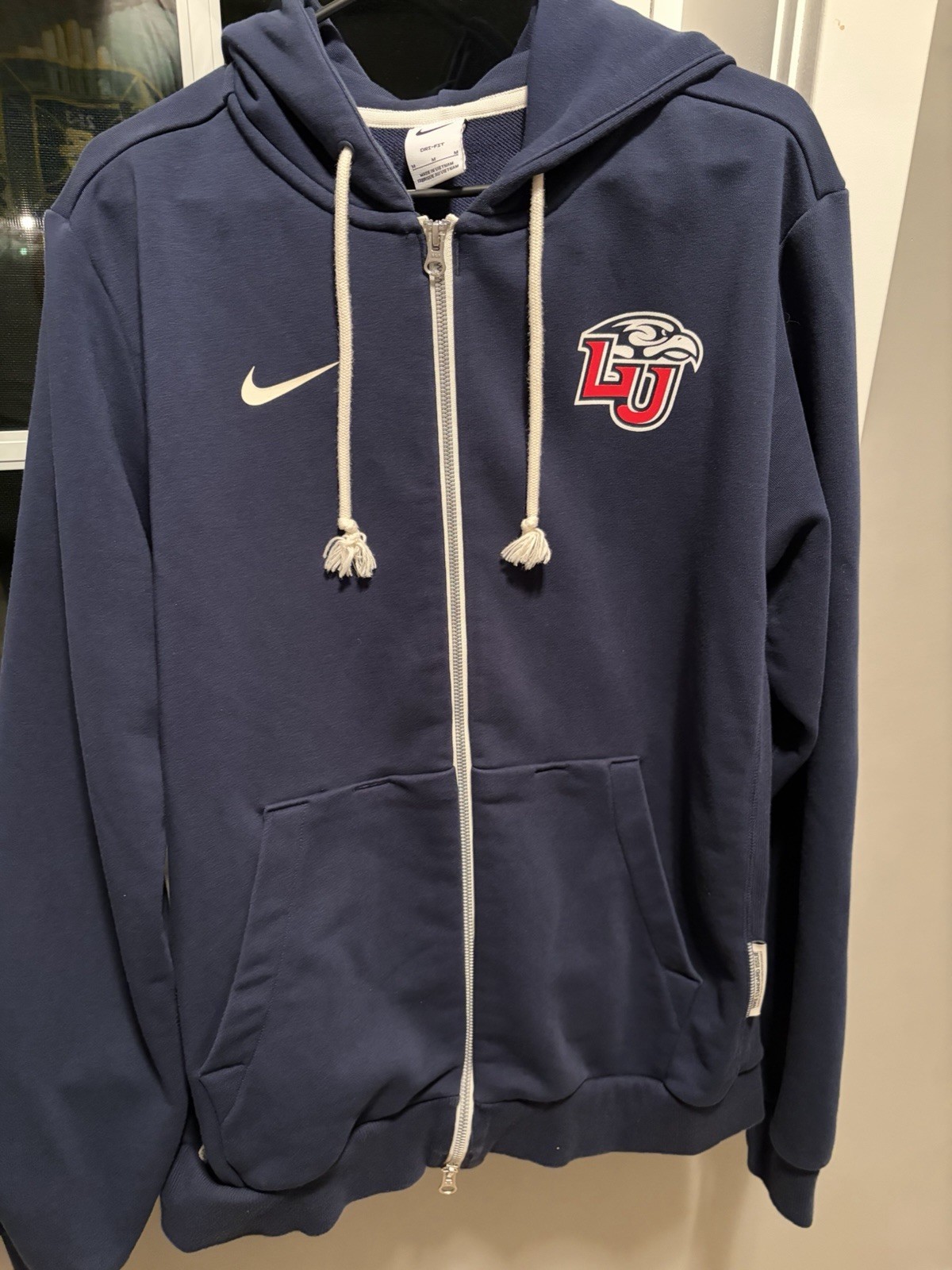 2025 Liberty University Flames Nike Dri-FIT Men’s Medium (M) Zip Hoodie, Navy